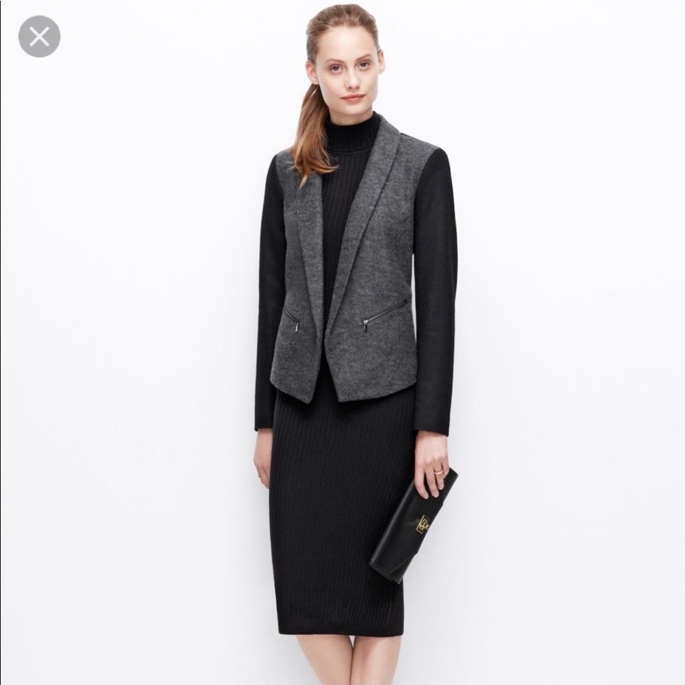 NWT Ann Taylor Felted Wool Colorblock Jacket